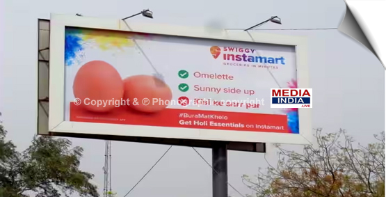 Swiggy Takes Down 'Egg Ad' Billboard For Holi After Backlash