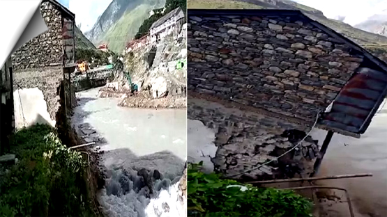 Uttarakhand | House in Badrinath Dham submerged in Alaknanda river, many houses and Dharamshalas also in danger